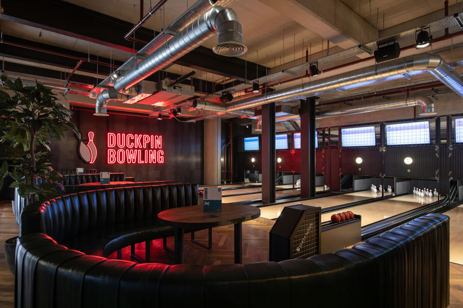 duckpin bowling installation brewdog waterloo london