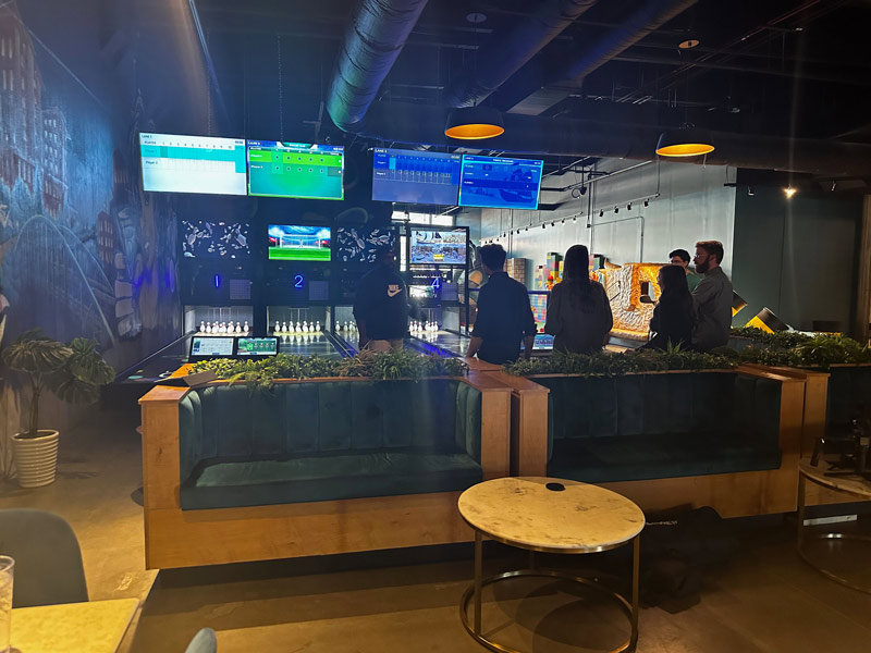 Group Therapy Duckpin Installation Funk Platform String Pinsetters 3, Funk Bowling