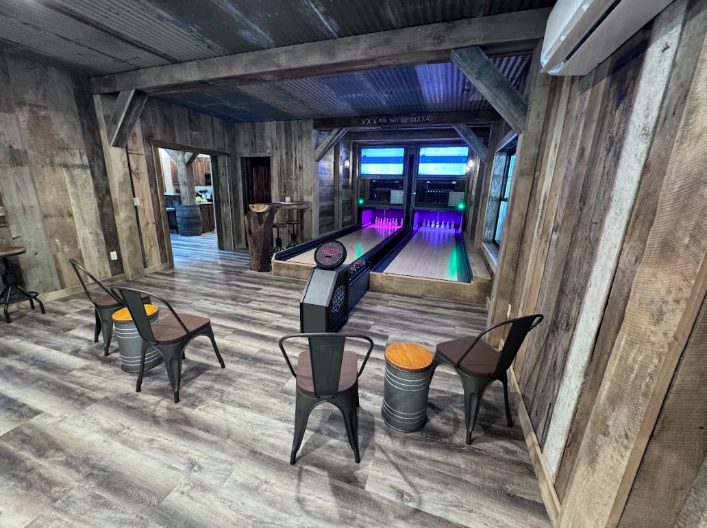 Barndominium duckpin installation - funk bowling